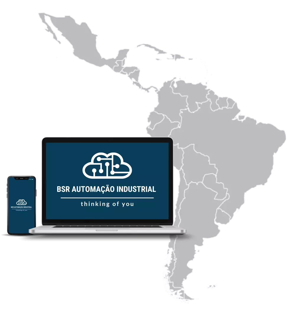 Mapa da América do Sul — área de atendimento da BSR